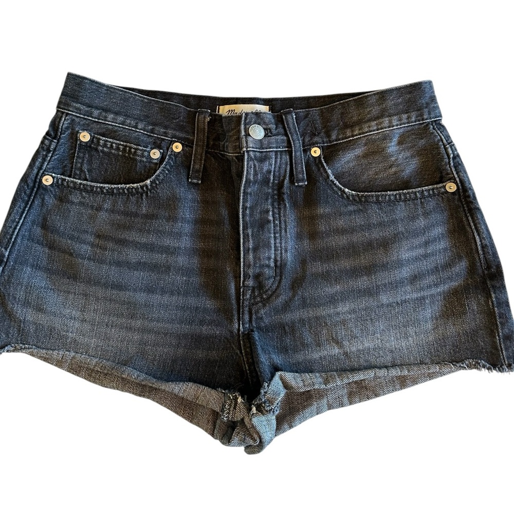 Madewell Relaxed Denim Shorts Size 27 Button Front Closure Distressed